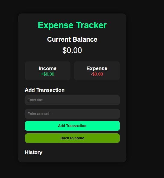 Expense Tracker Mockup